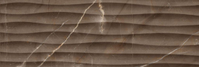 Плитка настенная рельефная глянцевая Миланезе дизайн марроне волна 1064-0164 коричневая (20х60) купить
